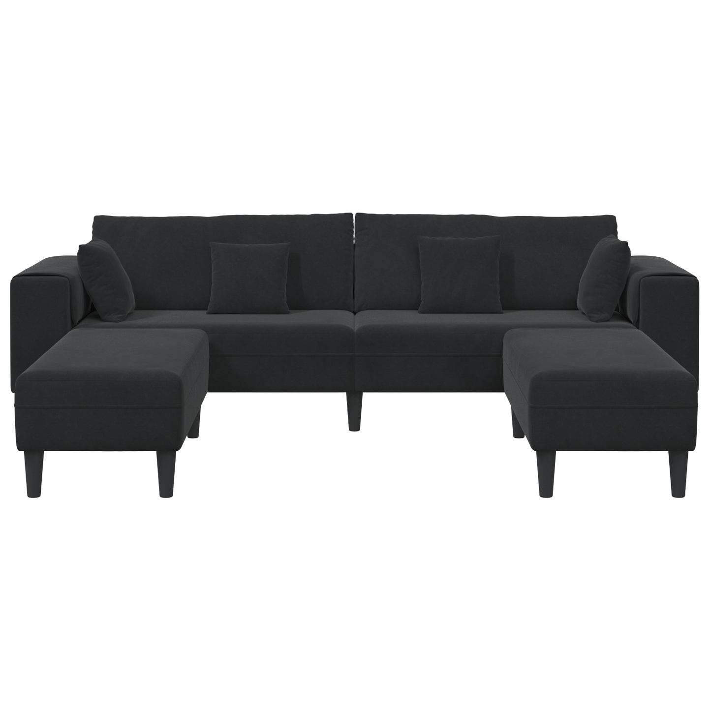 Velours Bank met kussen met kussen 3 pcs Zwart 208 cm Fluweel