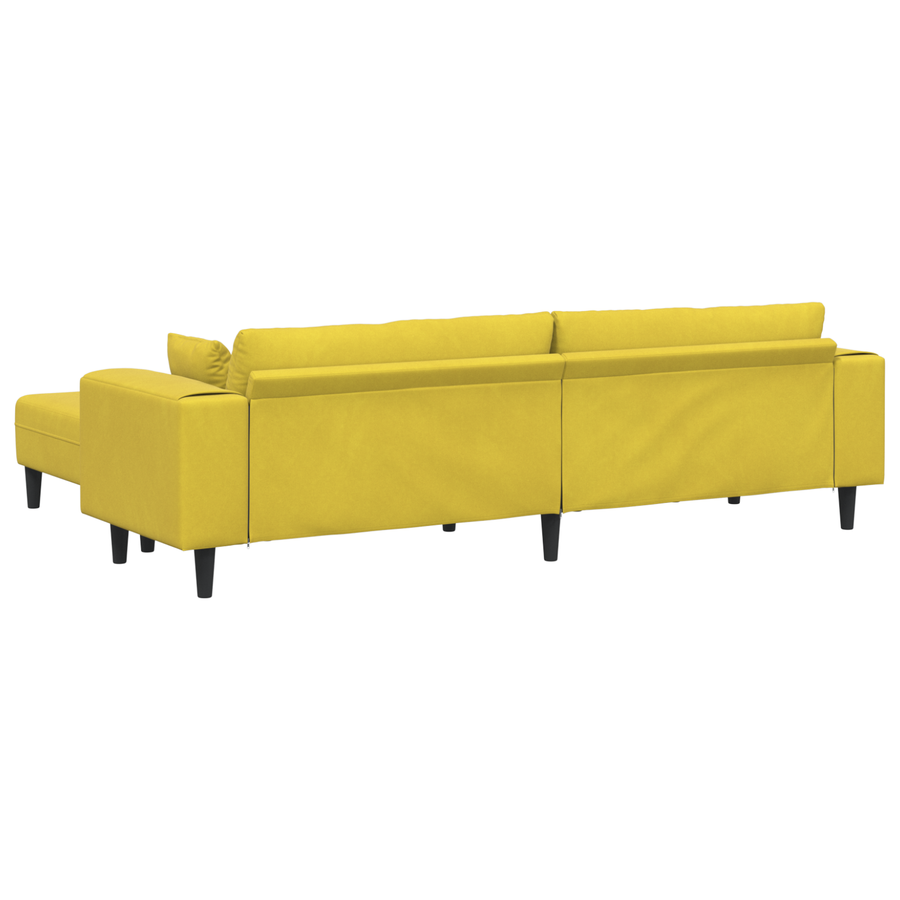Velours Bank met kussen met kussen 3 pcs Geel 208 cm Fluweel