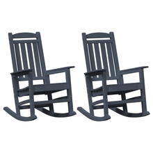 Tuinligbedden 2 stuks Marineblauw 70x92x107,5 cm HDPE