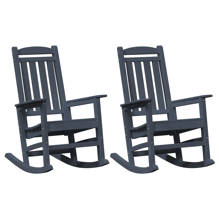 Tuinligbedden 2 stuks Marineblauw 70x92x107,5 cm HDPE