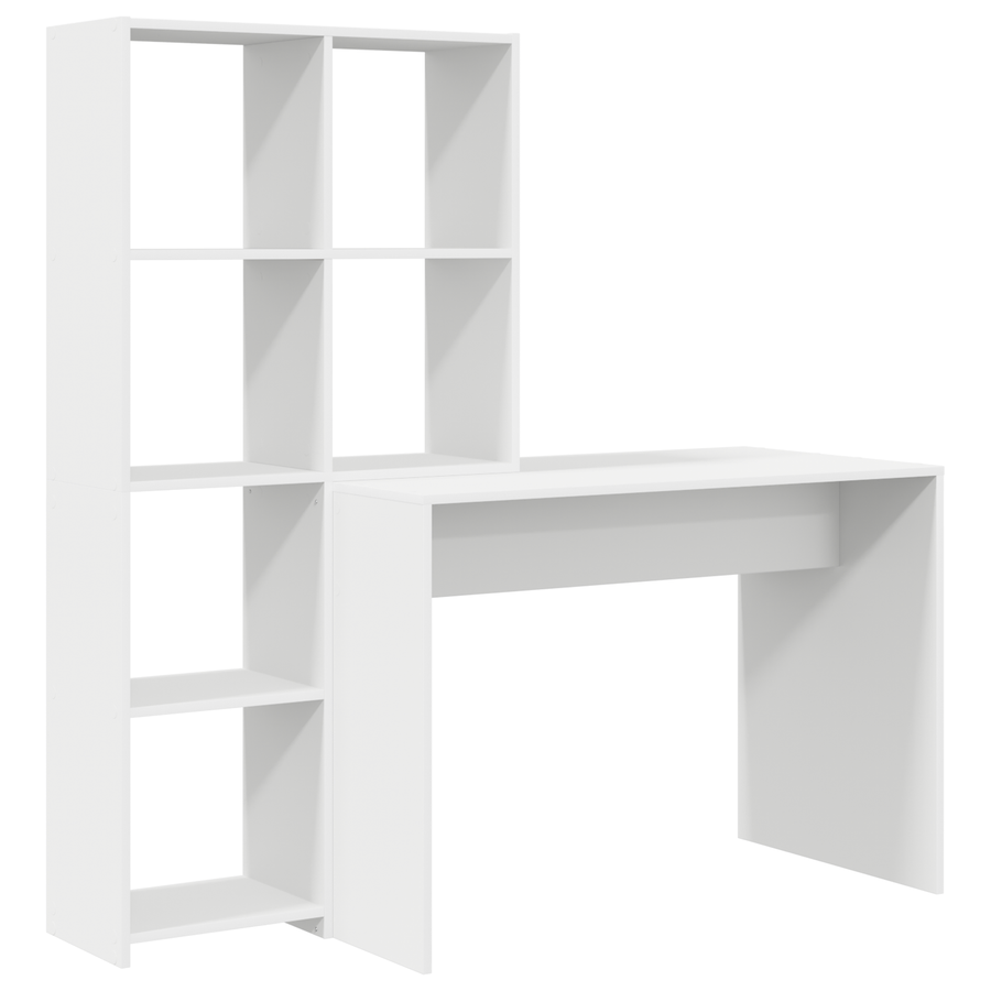 Bureau met plank met opslag Wit 138.5 x 55 x 143 cm Bewerkt hout