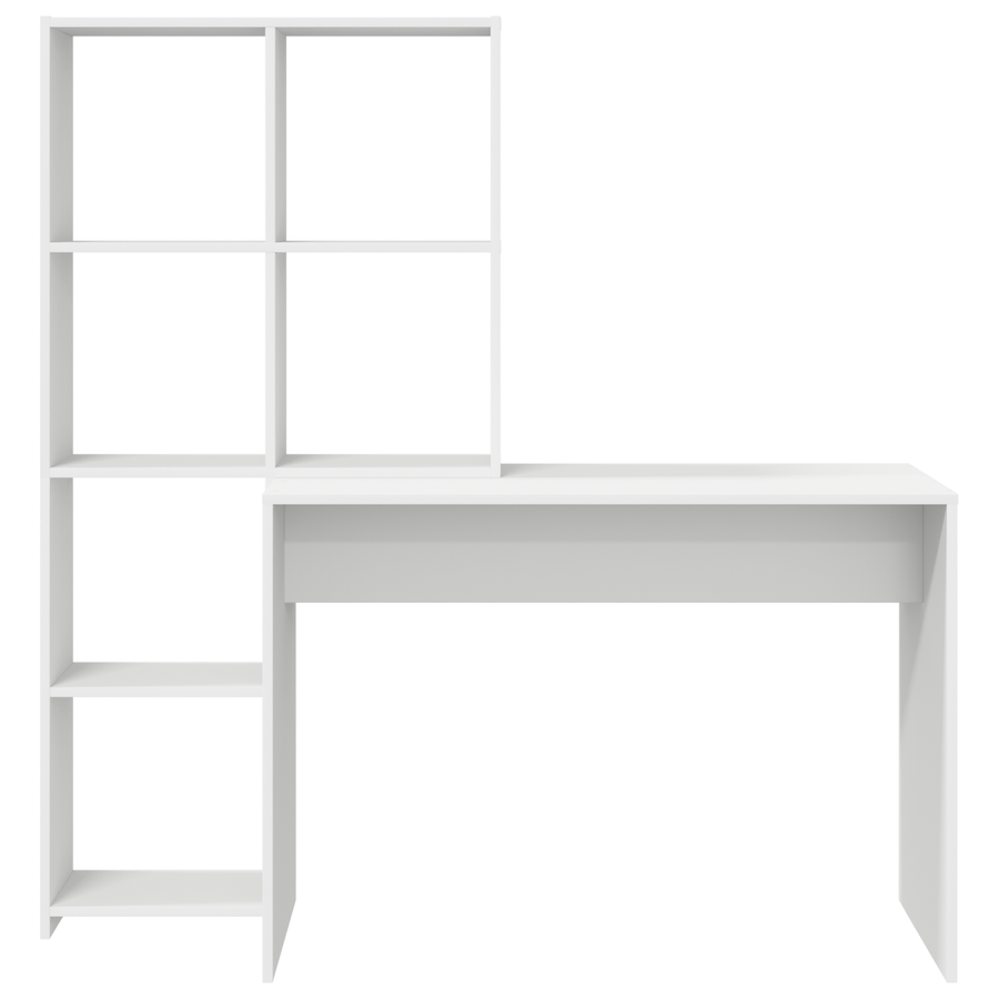 Bureau met plank met opslag Wit 138.5 x 55 x 143 cm Bewerkt hout