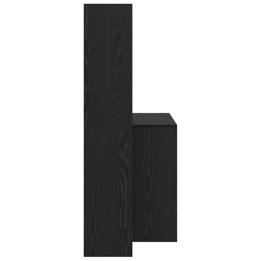 Bureau met plank met opslag Zwart eiken 138.5 x 55 x 143 cm Bewerkt hout