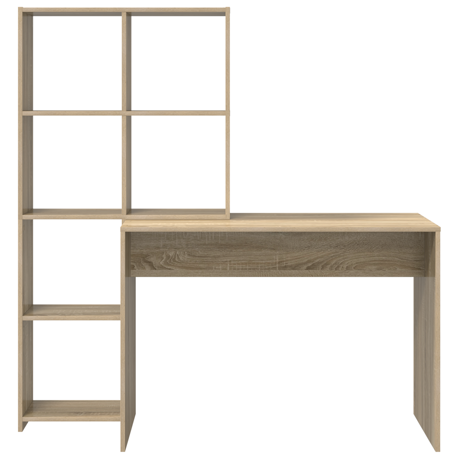 Bureau met plank met opslag Sonoma eiken 138.5 x 55 x 143 cm Bewerkt hout