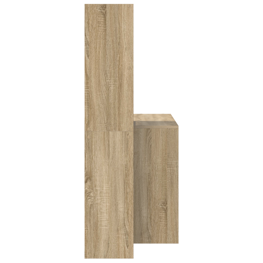 Bureau met plank met opslag Sonoma eiken 138.5 x 55 x 143 cm Bewerkt hout