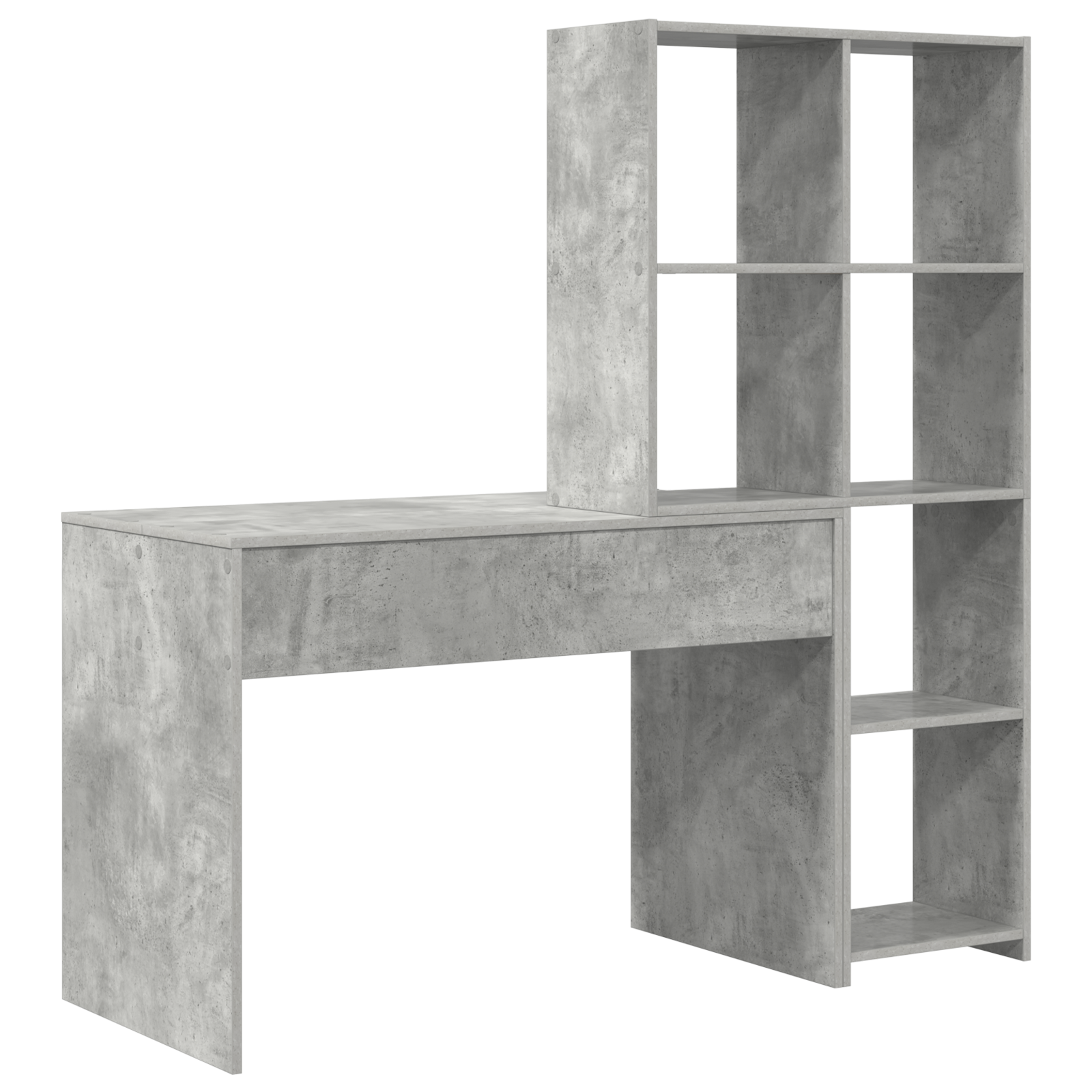 Bureau met plank met opslag Betongrijs 138.5 x 55 x 143 cm Bewerkt hout