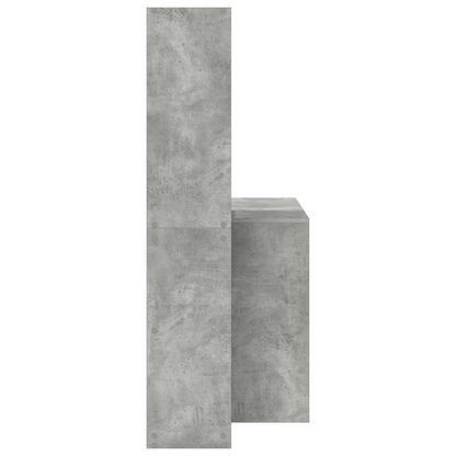 Bureau met plank met opslag Betongrijs 138.5 x 55 x 143 cm Bewerkt hout