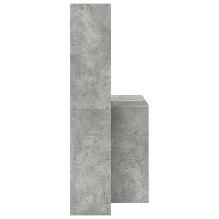 Bureau met plank met opslag Betongrijs 138.5 x 55 x 143 cm Bewerkt hout