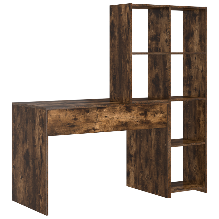 Bureau met plank Gerookt eiken 138.5 x 55 x 143 cm Bewerkt hout