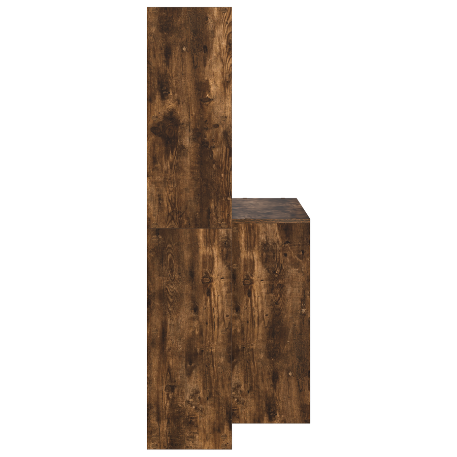 Bureau met plank Gerookt eiken 138.5 x 55 x 143 cm Bewerkt hout