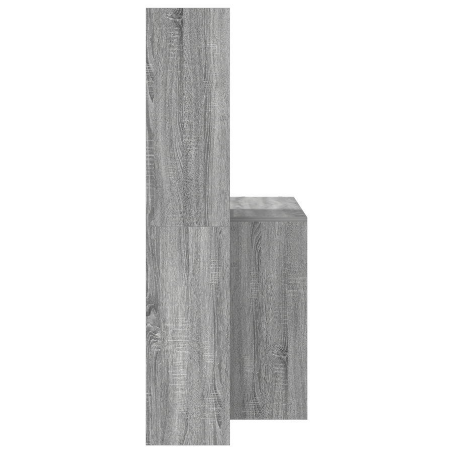 Bureau met plank met opslag Grijs sonoma 138.5 x 55 x 143 cm Bewerkt hout