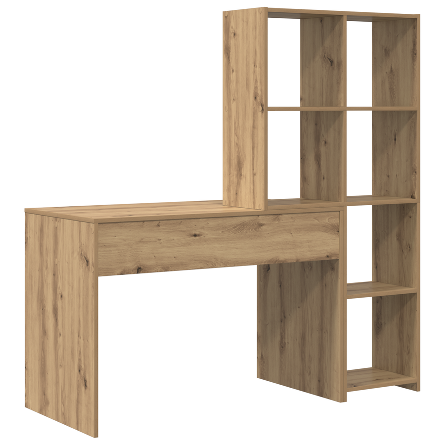 Bureau artisanaal eikenkleurig 138.5 x 55 x 143 cm Bewerkt hout