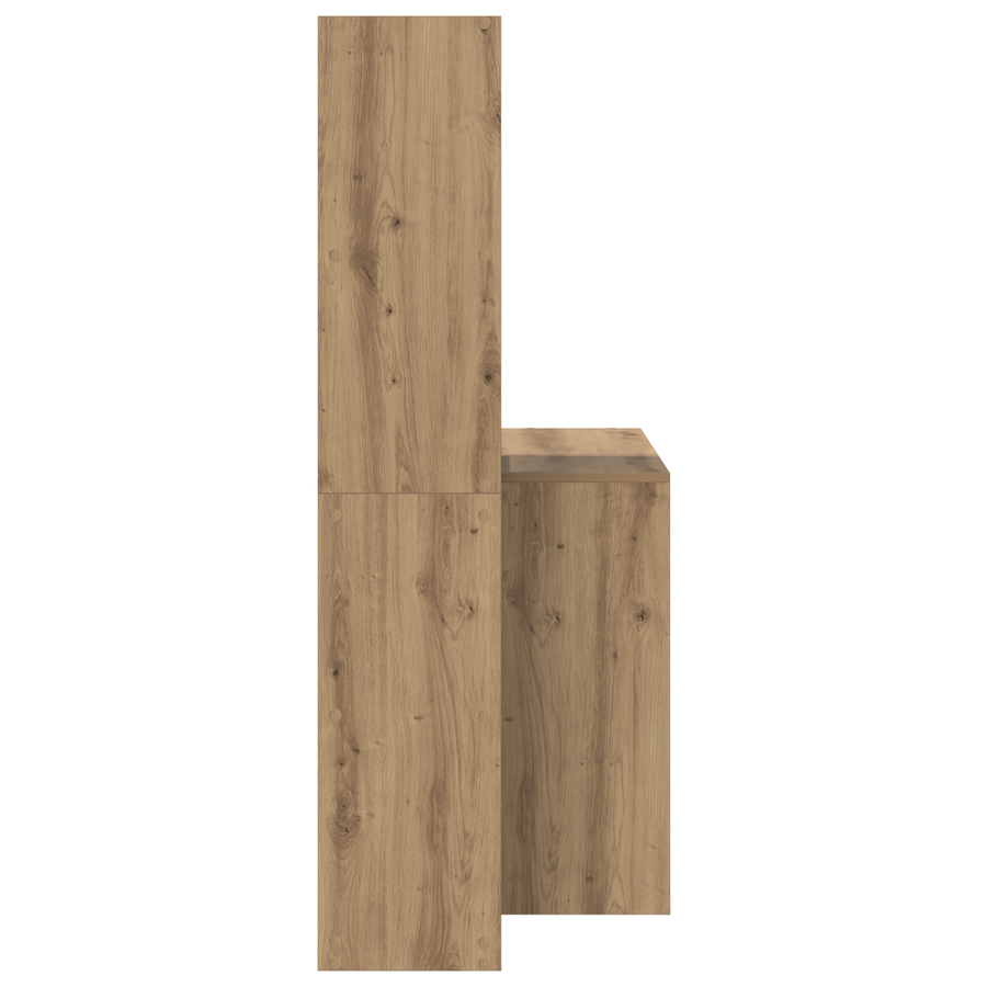 Bureau artisanaal eikenkleurig 138.5 x 55 x 143 cm Bewerkt hout