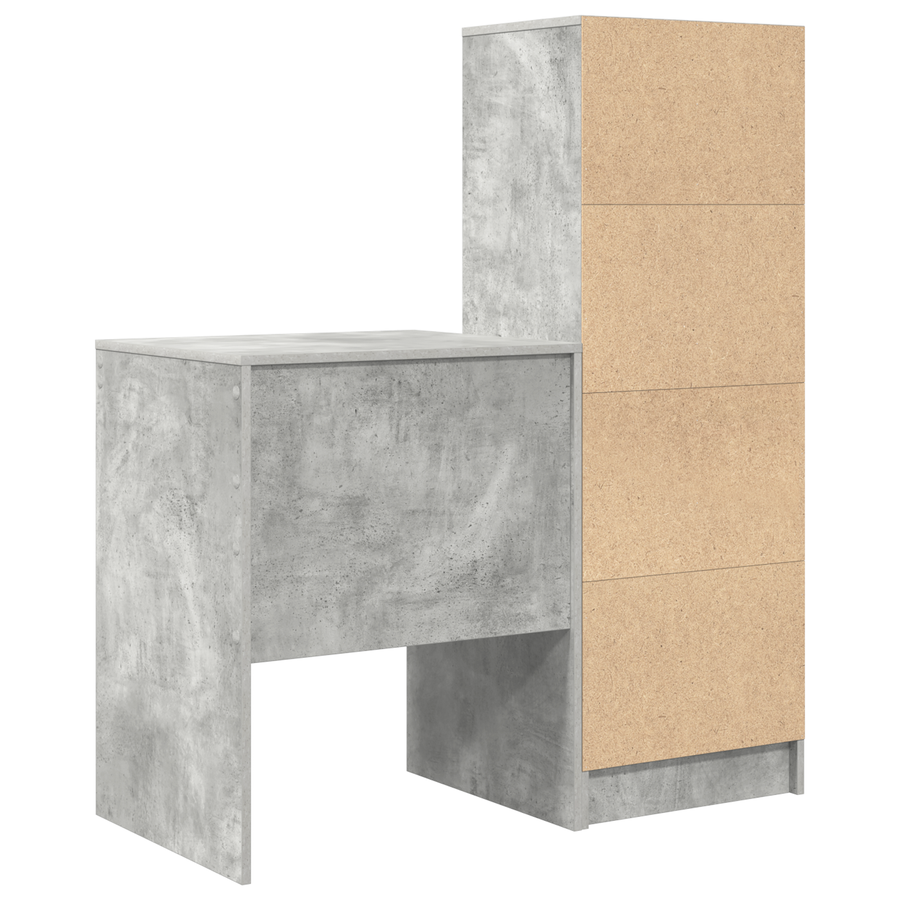 Bureau met Opbergruimte Betonnen Grijs Hout
