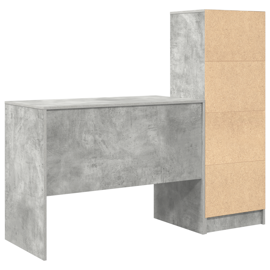 Bureau met Opbergruimte Betonlook Hout