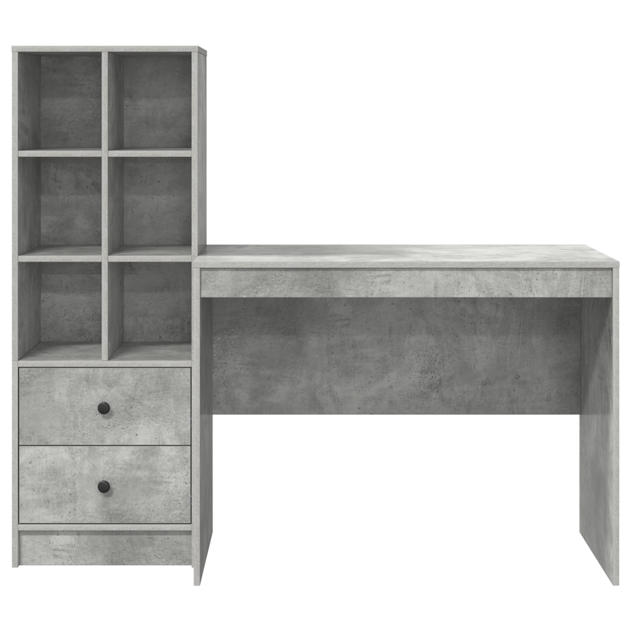 Bureau met Opbergruimte Betonlook Hout