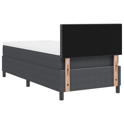 Boxspringbed met Matras & LED Donkergrijs 80x200 cm Corduroy Bekleding