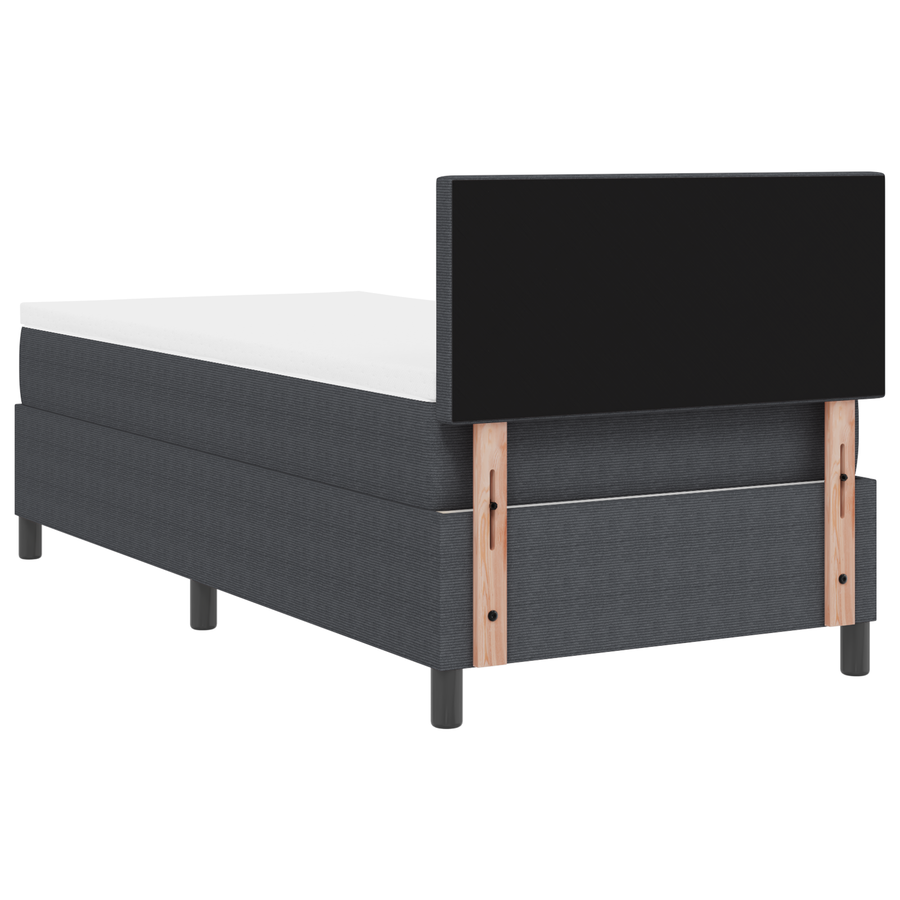 Boxspringbed met Matras & LED Donkergrijs 80x200 cm Corduroy Bekleding