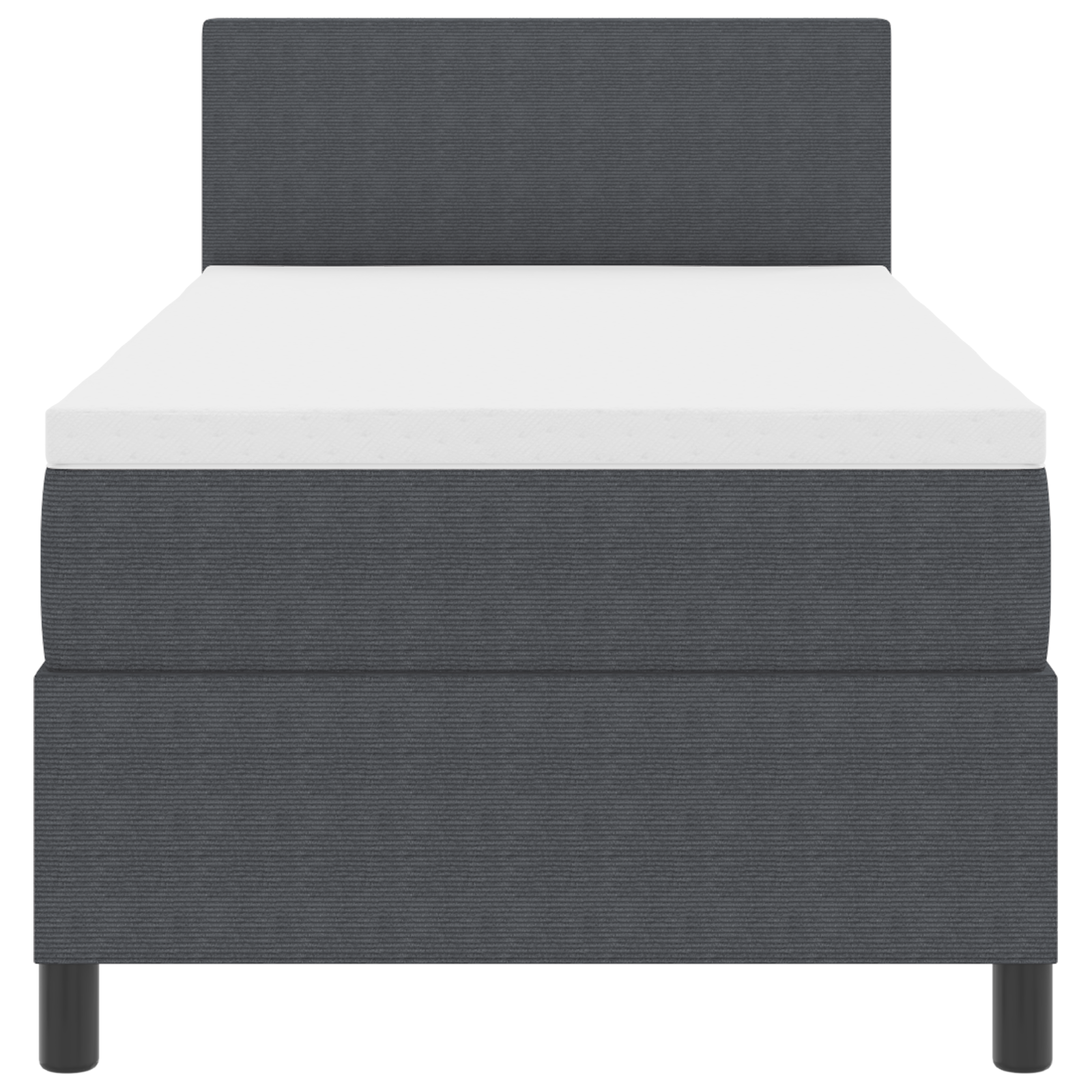 Boxspringbed met Matras & LED Donkergrijs 80x200 cm Corduroy Bekleding