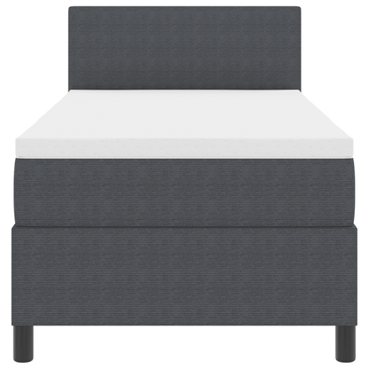 Boxspringbed met Matras & LED Donkergrijs 80x200 cm Corduroy Bekleding