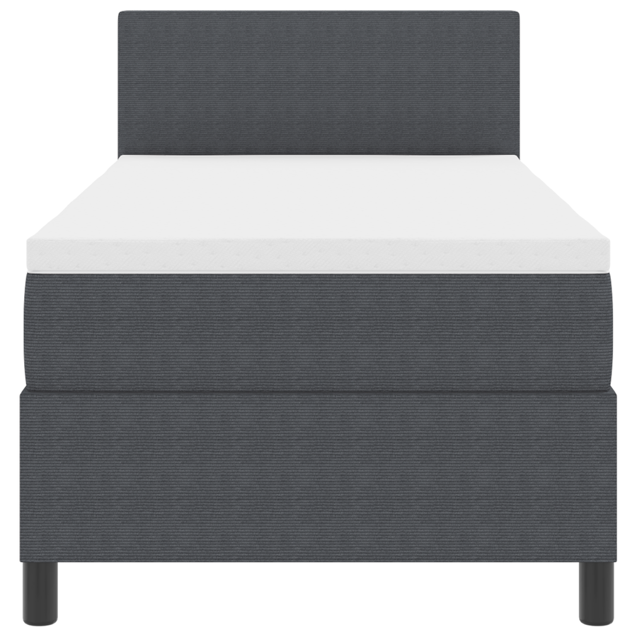 Boxspringbed met Matras & LED Donkergrijs 80x200 cm Corduroy Bekleding