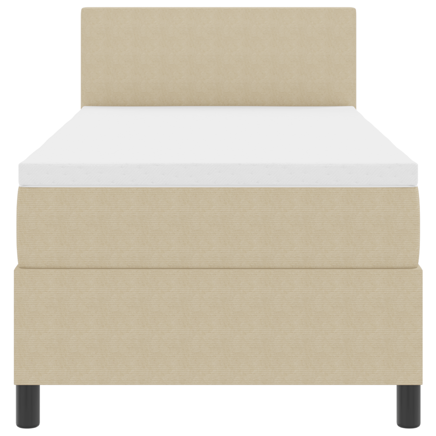 Boxspringbed matras en LED ribfluweel lichtgroen grijs 90x200