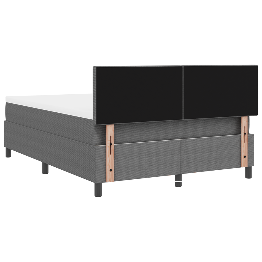 Boxspringbed met Matras & LED Lichtgrijs 140x200 cm Kordinweef