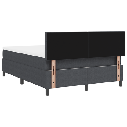 Boxspringbed met Matras & LED Donkergrijs 140x200 cm Corduroy Stof