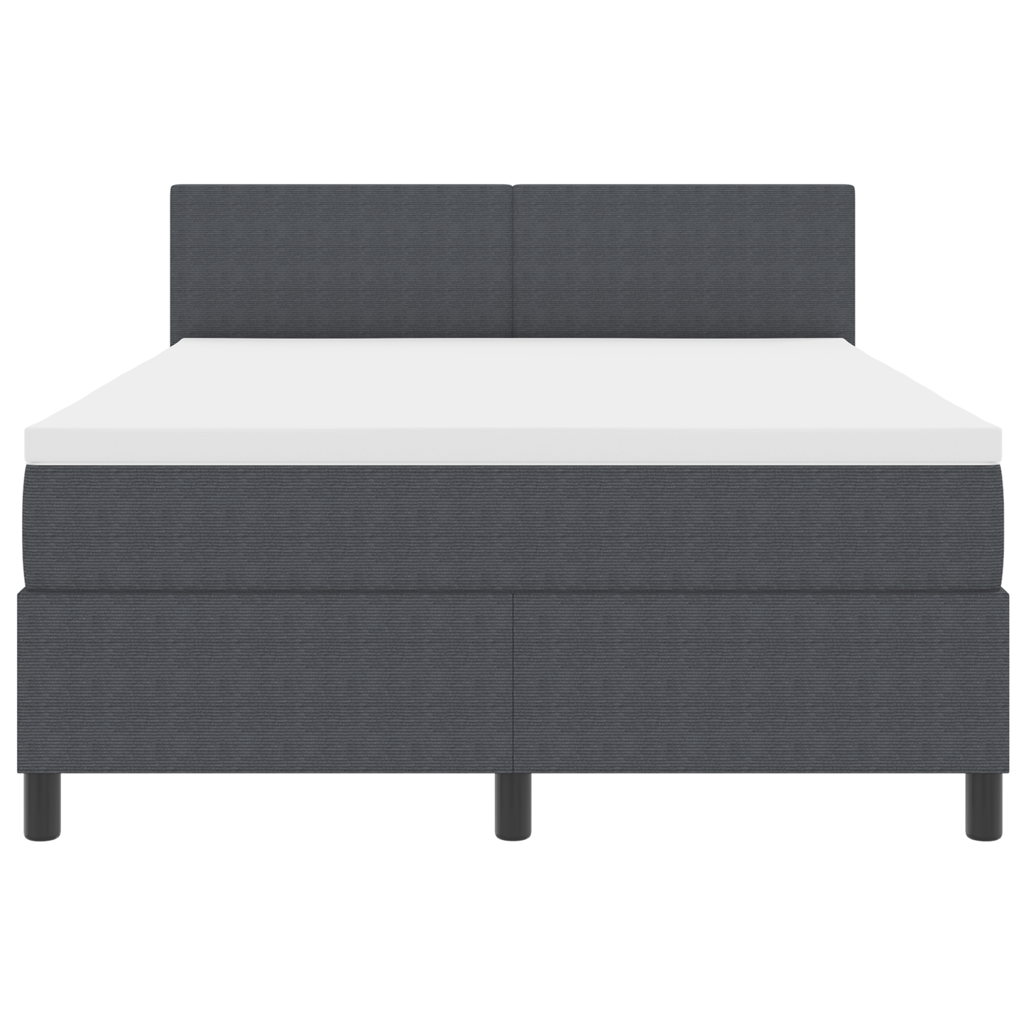 Boxspringbed met Matras & LED Donkergrijs 140x200 cm Corduroy Stof
