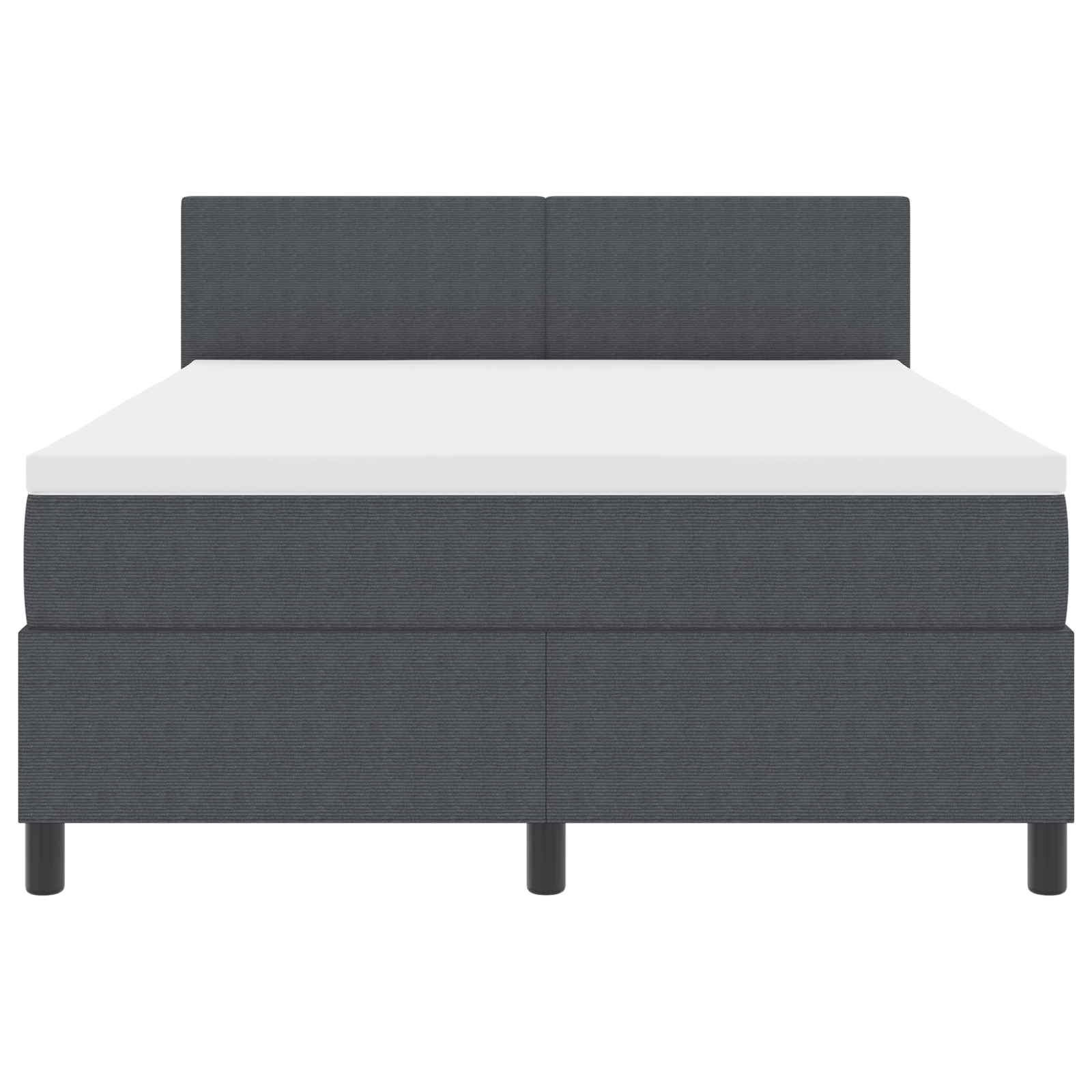 Boxspringbed met Matras & LED Donkergrijs 140x200 cm Corduroy Stof