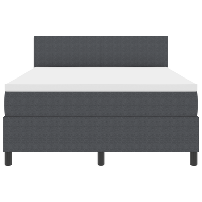 Boxspringbed met Matras & LED Donkergrijs 140x200 cm Corduroy Stof