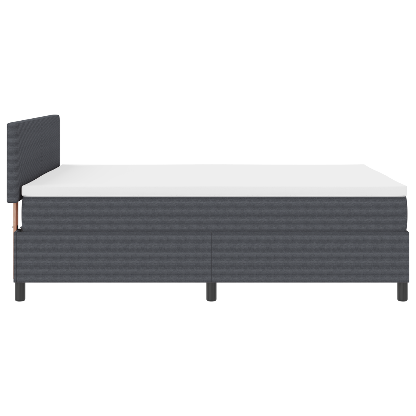 Boxspringbed met Matras & LED Donkergrijs 140x200 cm Corduroy Stof
