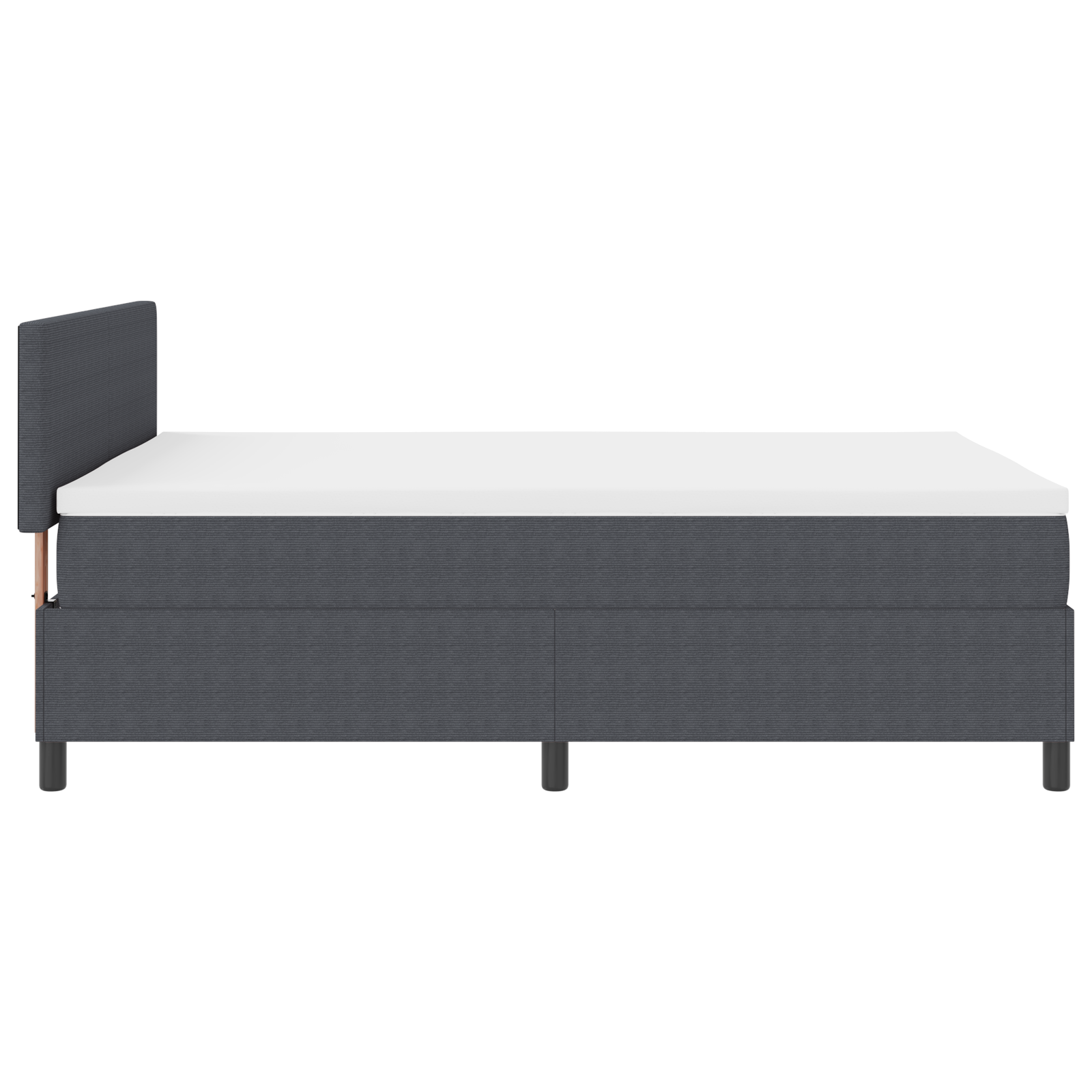 Boxspringbed met Matras & LED Donkergrijs 140x200 cm Corduroy Stof