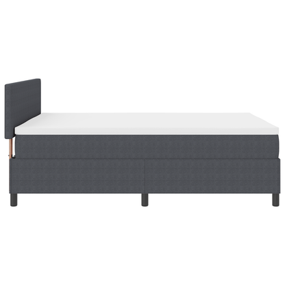 Boxspringbed met Matras & LED Donkergrijs 140x200 cm Corduroy Stof