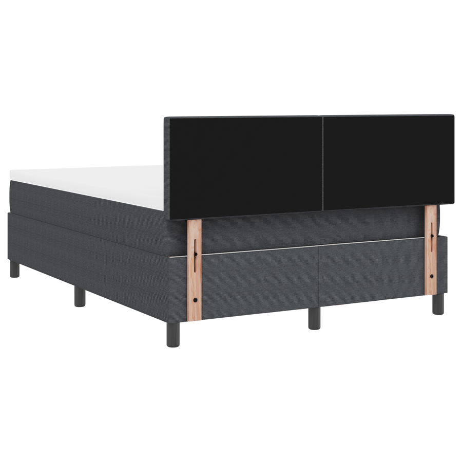 Boxspring Bed met Matras & LED Donkergrijs 160x200 cm Corduroy Stof
