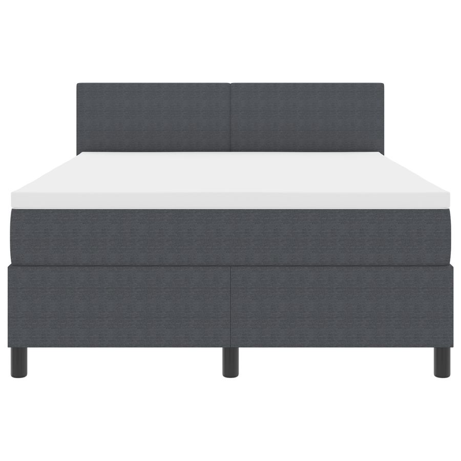 Boxspring Bed met Matras & LED Donkergrijs 160x200 cm Corduroy Stof