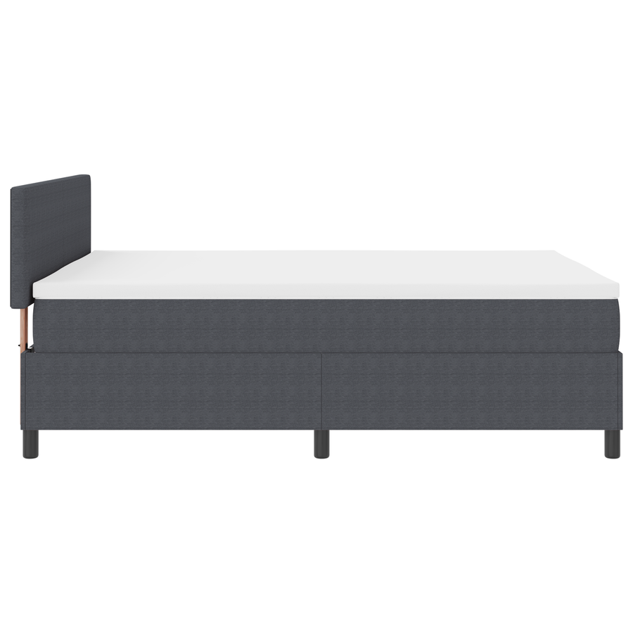 Boxspring Bed met Matras & LED Donkergrijs 160x200 cm Corduroy Stof