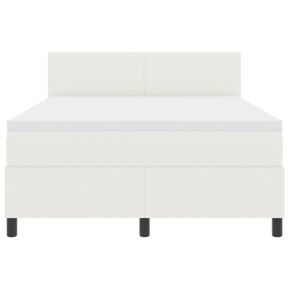Boxspringbed met Matras en LED Crème 160x200 cm Corduroy Stof
