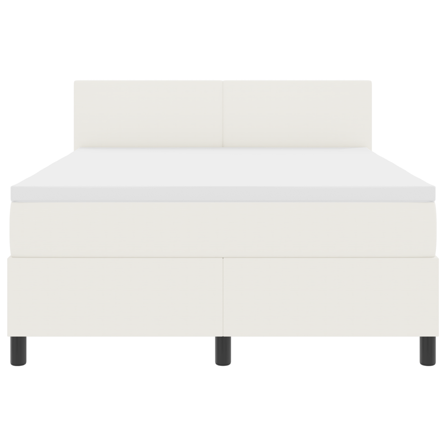 Boxspringbed met Matras en LED Crème 160x200 cm Corduroy Stof