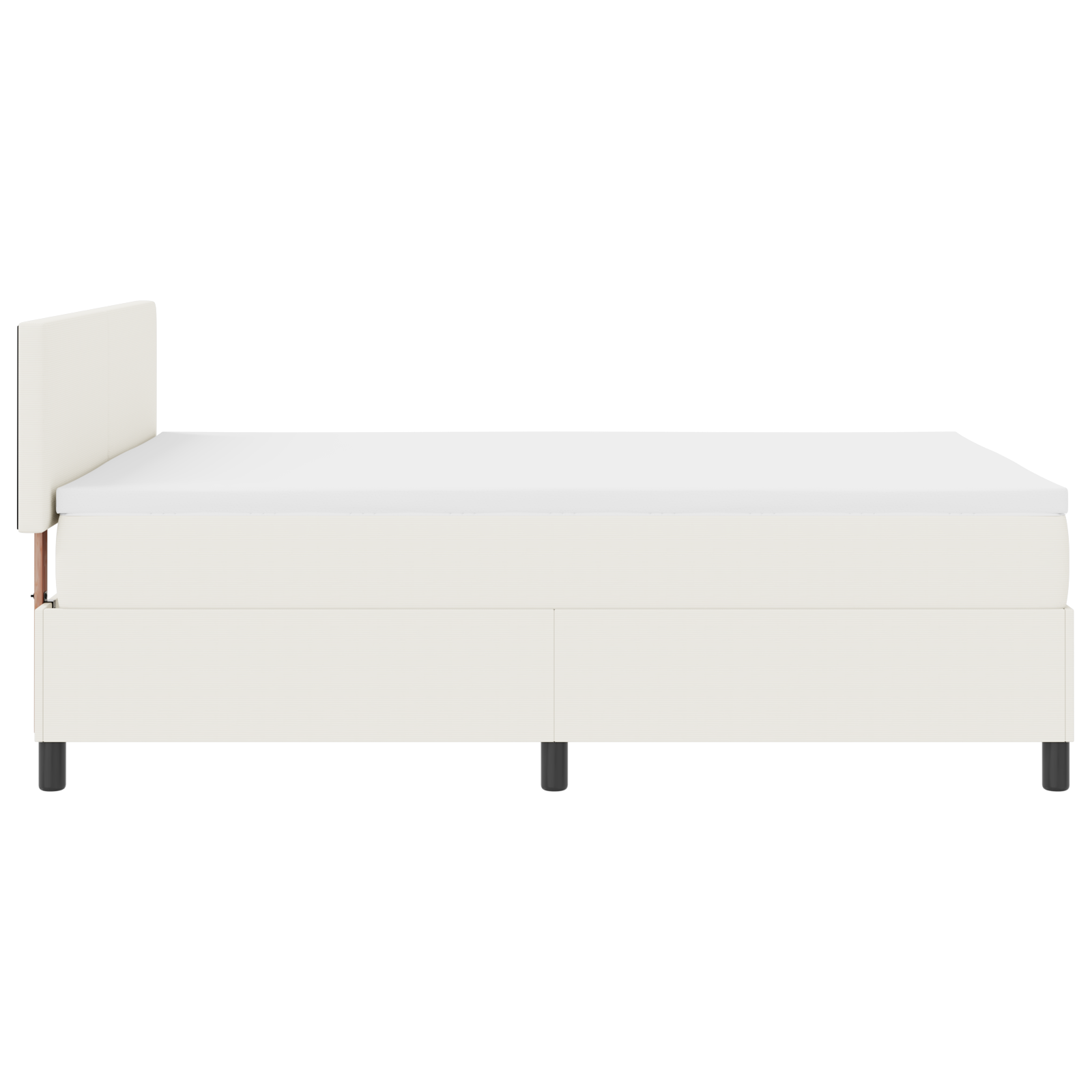 Boxspringbed met Matras en LED Crème 160x200 cm Corduroy Stof