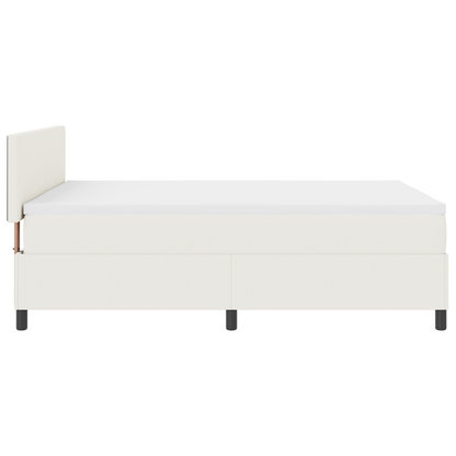 Boxspringbed met Matras en LED Crème 160x200 cm Corduroy Stof