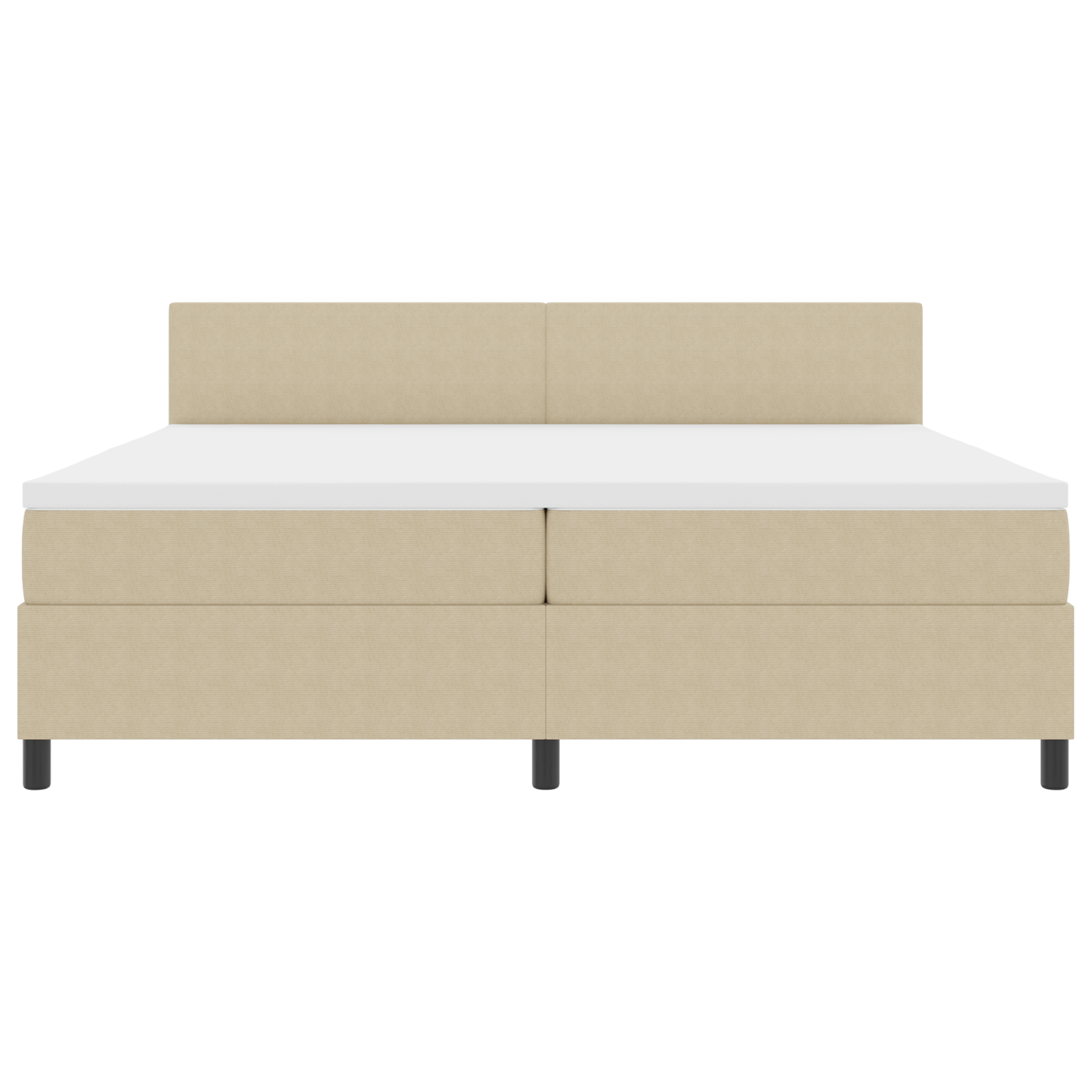 Boxspringbed met Matras & LED Verlichting Groen Grijs 200x200 cm Katoen