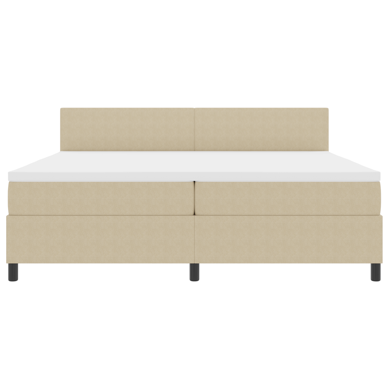 Boxspringbed met Matras & LED Verlichting Groen Grijs 200x200 cm Katoen