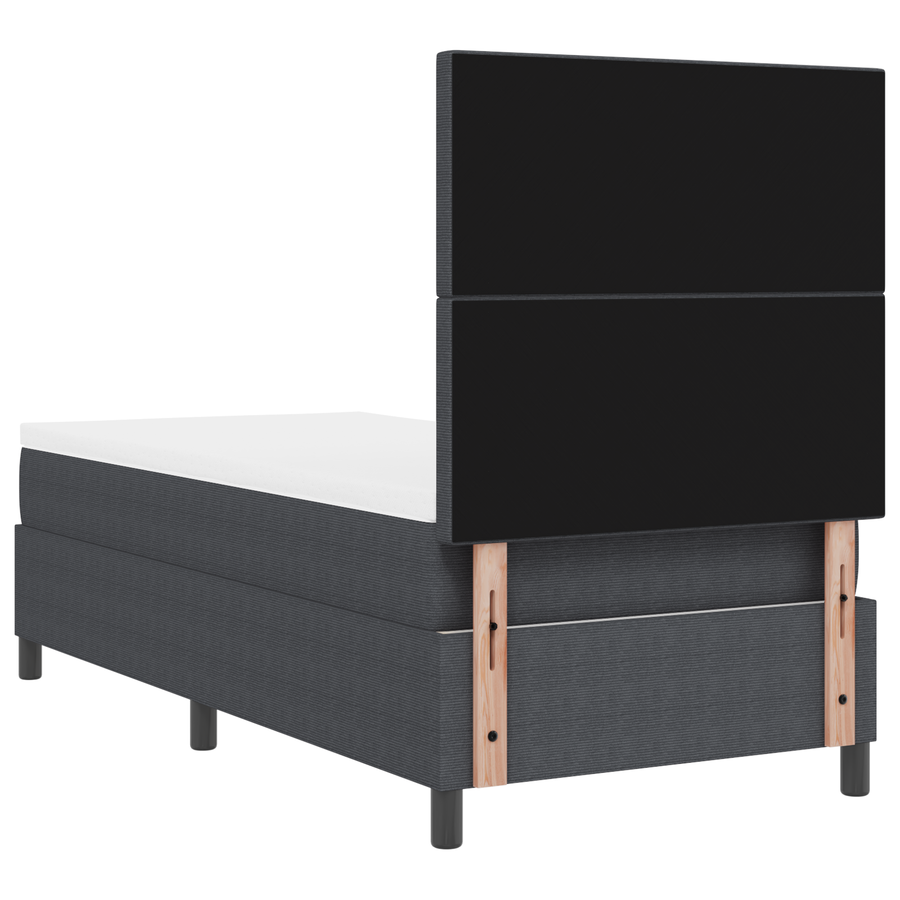 Boxspring Bed met Matras & LED in Donkergrijs 80x200 cm van Corduroy Stof