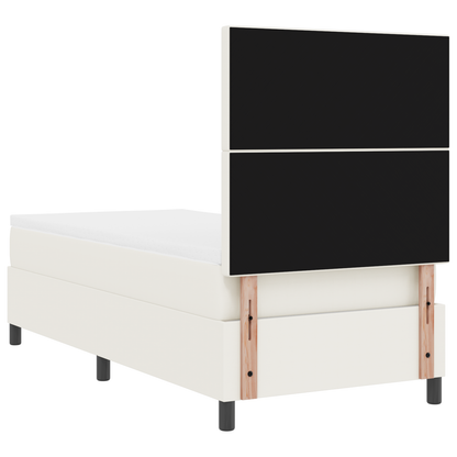 Boxspringbed met Matras & LED Crème 100x200 cm Corduroy Stof