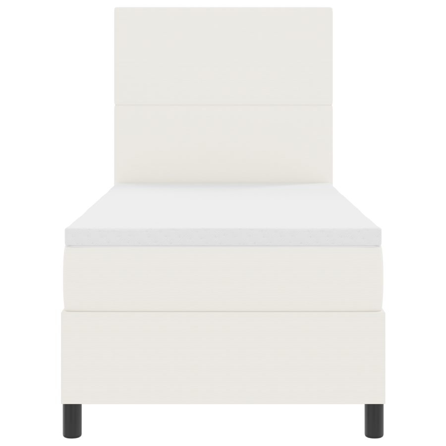 Boxspringbed met Matras & LED Crème 100x200 cm Corduroy Stof