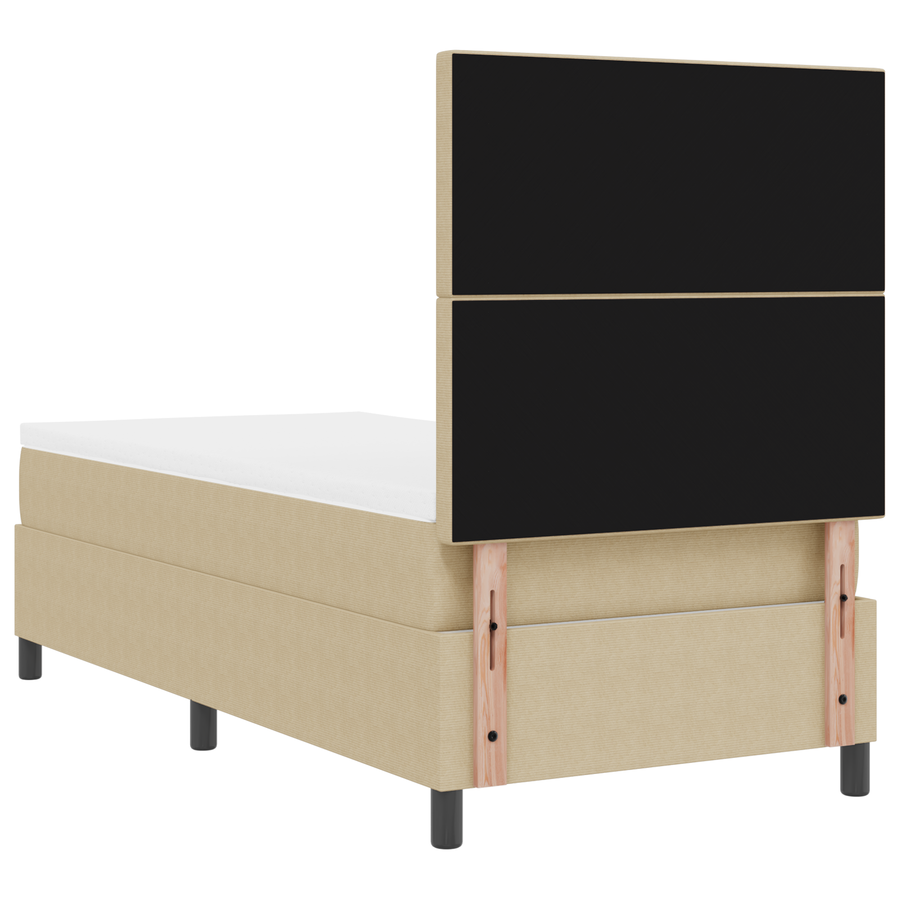 Boxspringbed matras en LED ribfluweel lichtgroen grijs 100x200