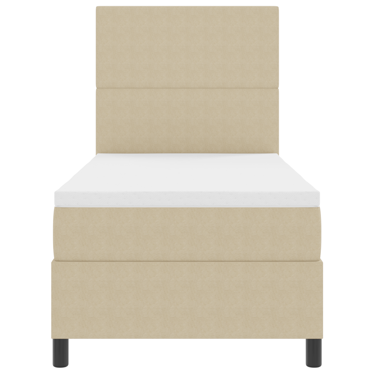 Boxspringbed matras en LED ribfluweel lichtgroen grijs 100x200