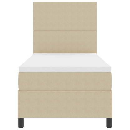 Boxspringbed matras en LED ribfluweel lichtgroen grijs 100x200