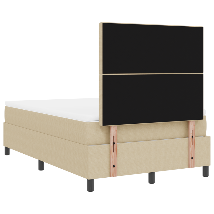 Boxspring Bed met Matras & LED Licht Groen Grijs Kleine Dubbele Corduroy Stoffen